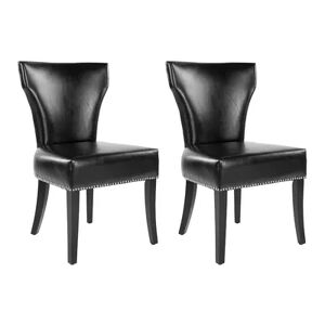 Safavieh 2-pc. Jappic Bicast Leather Side Chair Set, Black, Furniture
