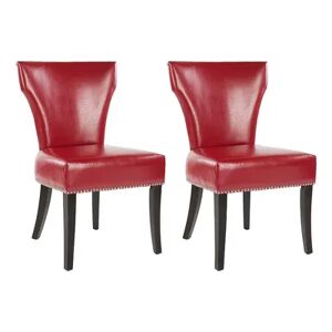 Safavieh 2-pc. Jappic Bicast Leather Side Chair Set, Red, Furniture