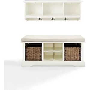 Crosley Furniture 2-piece Brennan Entryway Bench and Shelf Set, White