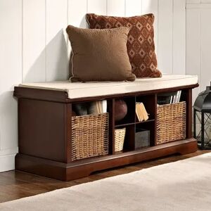 Crosley Furniture Brennan Entryway Storage Bench, Brown