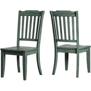 HomeVance Wood Dining Chair 2-piece Set, Green