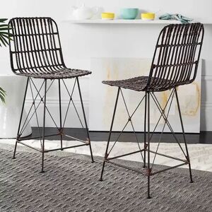 Safavieh Wicker Counter Stool 2-piece Set, Brown