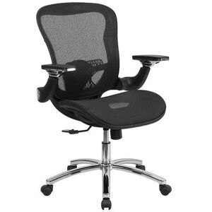 Emma+Oliver Emma and Oliver Mid-Back Transparent Black Mesh Synchro-Tilt Swivel Ergonomic Office Chair, Grey