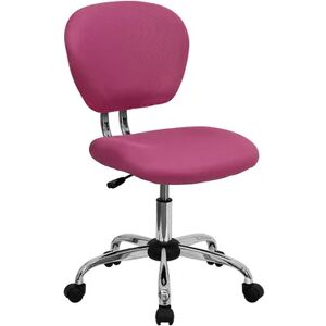 Emma+Oliver Emma and Oliver Mid-Back Orange Mesh Swivel Task Office Chair with Chrome Base, Med Pink