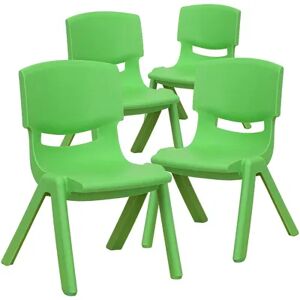 Flash Furniture Whitney Stackable School Chair 4-piece Set, Green