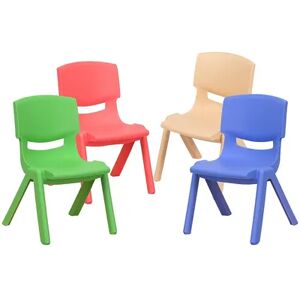 Flash Furniture Whitney Stackable School Chair 4-piece Set, Multicolor