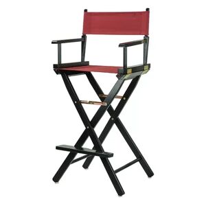 Casual Home 30'' Black Finish Director's Chair Bar Stool, Red