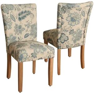 HomePop Lexie Floral Dining Chair 2-piece Set, Blue