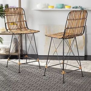 Safavieh Wicker Counter Stool 2-piece Set, Brown