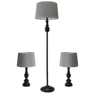 Adesso Ornate Metal Lamp 3-piece Set, Brown