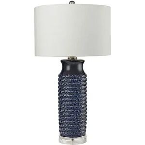 Dimond Warped Rope Ceramic Table Lamp, Blue