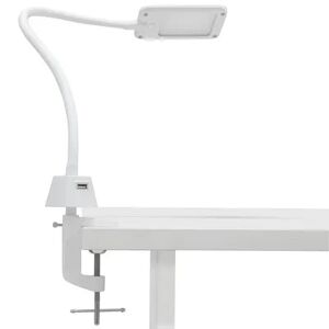 Studio Designs LED Flex Lamp for Office, Art, Sewing, or Crafts with USB Charging Base - White, Beige Over