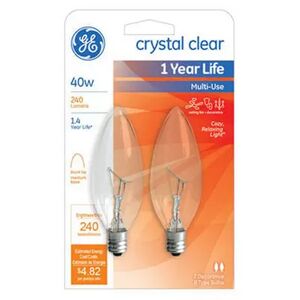 GE Lighting 75033 40W Clear Blunt Tip Light Bulb, 2 Pack - Pack Of 5, Multicolor