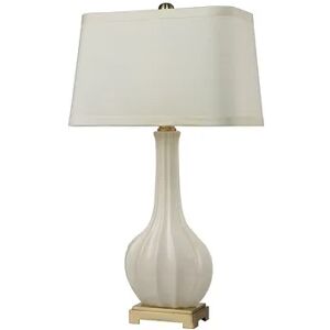 Dimond Fluted Ceramic LED Table Lamp, White