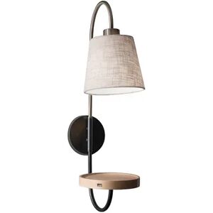 Adesso Jeffrey USB Charging Station Wall Lamp, Brown