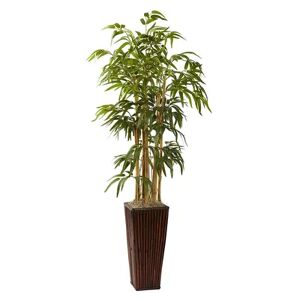nearly natural 4-ft. Potted Bamboo Plant, Green
