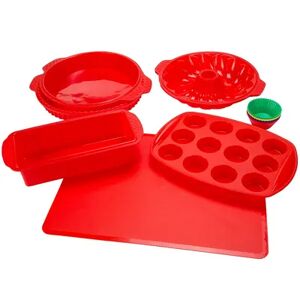 Classic Cuisine 18-pc. Silicone Bakeware Set, Red, 18 PIECE
