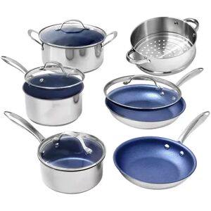 Granite Stone Diamond Granitestone Diamond 10-pc. Stainless Steel Nonstick Cookware Set, Silver, 10PC