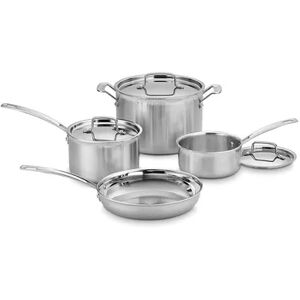 Cuisinart 7 pc. MultiClad Pro Triple Ply Stainless Steel Cookware Set, Grey