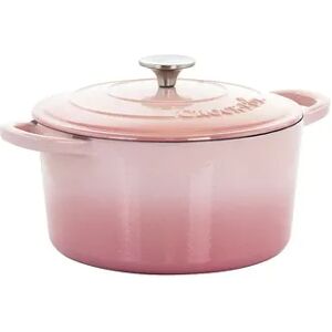 Crockpot Crock-Pot Artisan 2 Piece 5 Quarts Enameled Cast Iron Dutch Oven in Blush Pink, Med Pink