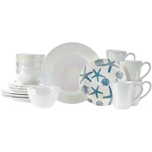 Baumatic Coastal 16 pc. Dinnerware Set, White