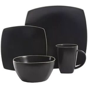 Gibson Elite 102261.16RM Soho Lounge 16 Piece Dinnerware Set for 4, Matte Black, Grey