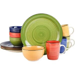 Gibson Home 95631.12RM Color Vibes 12 Piece Dinnerware Set, Assorted Colors, Multicolor