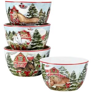 Certified International Homestead Christmas 4-pc. Ice Cream Bowl Set, Multicolor