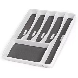 Cheer Collection 6 Compartment Cutlery Organizer Tray, White