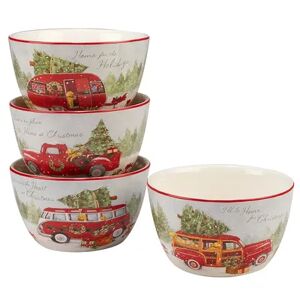 Certified International Home for Christmas 4-piece Ice Cream Bowl Set, Multicolor
