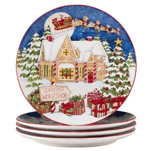 Certified International Santa's Workshop 4-pc. Dinner Plate Set, Multicolor