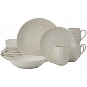 Mikasa Swirl Coupe 16 pc. Dinnerware Set, White