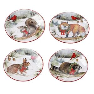 Certified International Winter Forest 4-pc. Canape Plate Set, Multicolor, CANAPE DSH