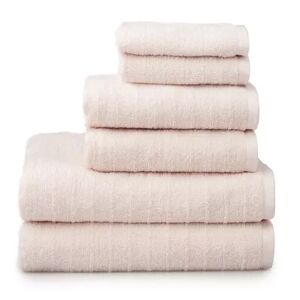 Welhome James 6-piece Bath Towel Set, Pink, 6 Pc Set