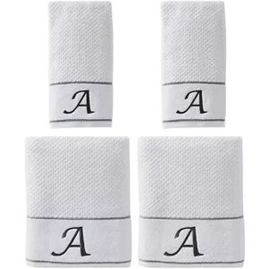 Saturday Knight, Ltd. Monogram 4-piece Bath & Hand Towel Set, White