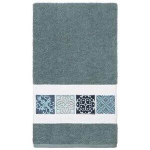 Linum Home Textiles Turkish Cotton Vivian Embellished Bath Towel, Med Blue