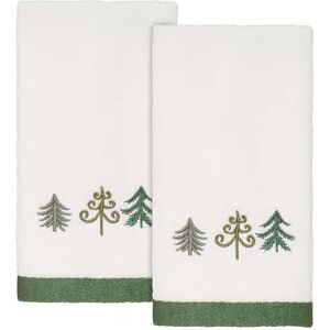 Avanti Christmas Trees 2-pack Fingertip Towel, White, FINGER TIP