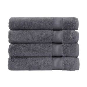 Classic Turkish Towels Genuine Cotton Soft Absorbent Amadeus Bath Towels 30x54 4 Piece Set, Grey