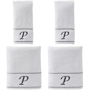 Saturday Knight, Ltd. Monogram 4-piece Bath & Hand Towel Set, White