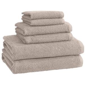 Great Bay Home Acacia Popcorn 6-Piece Cotton Towel Set, Brown, 6 Pc Set