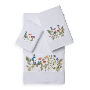 Linum Home Textiles Serenity 3-piece Embellished Bath Towel Set, White