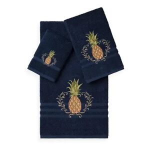 Linum Home Textiles Welcome 3-piece Embellished Bath Towel Set, Blue