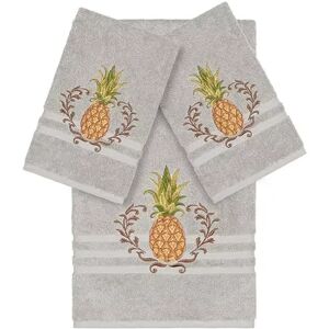 Linum Home Textiles 3-piece Turkish Cotton Welcome Embellished Towel Set, Multicolor