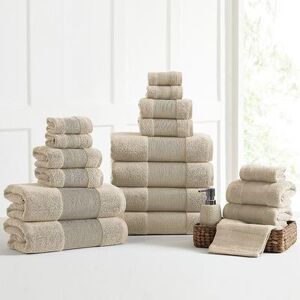 Amrapur Air Cloud 18-piece Bath Towel Set, Beig/Green