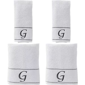 Saturday Knight, Ltd. Monogram 4-piece Bath & Hand Towel Set, White