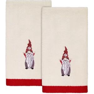 Avanti Christams Gnomes 2-pack Fingertip Towel, White, FINGER TIP