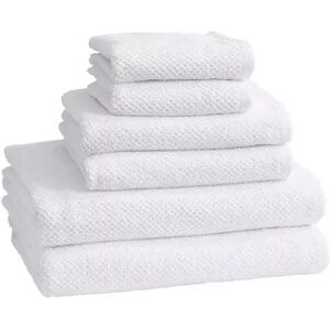 Great Bay Home Acacia Popcorn 6-Piece Cotton Towel Set, White, 6 Pc Set