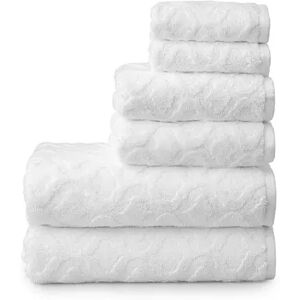 Welhome Athena 6-Piece Bath Towel Set, White, 6 Pc Set