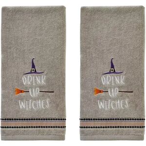 SKL Home Drink Up Witches 2-piece Hand Towel Set, Grey