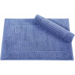 Classic Turkish Towels Genuine Cotton Soft Absorbent Piano Key Bath Mat 2 Piece Set, Brt Blue